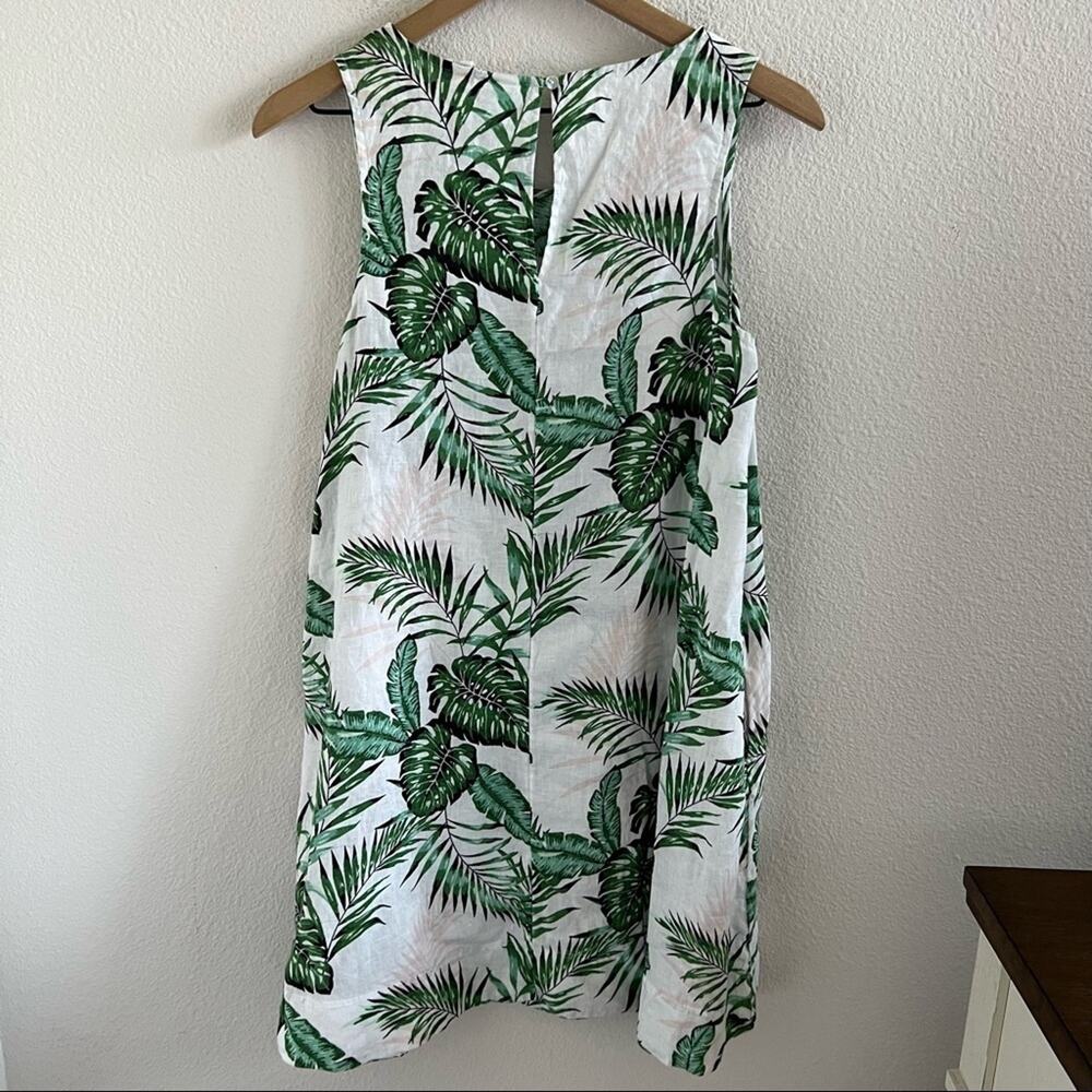 C&C California 100% Linen Tropical Dress Tank Shirt Dress Small - Picture 2 of 12